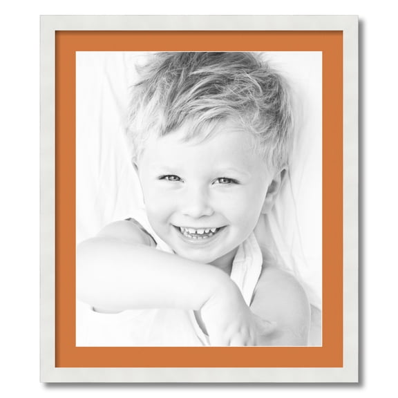 ArtToFrames 24x28" Matted Picture Frame with 20x24" Single Mat Photo Opening Framed in 1.25" Satin White Frame and 2" Octoberfest Mat (FWM-3966-24x28)