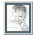 thumbnail image 1 of ArtToFrames 24x28 Matted Picture Frame with 20x24 Single Mat Photo Opening Framed in 1.25 Off White Wash on Ash and 2 Dutch Blue Mat (FWM-4098-24x28), 1 of 8