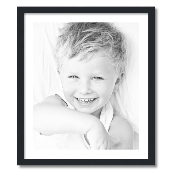 ArtToFrames 24x28 Matted Picture Frame with 20x24 Single Mat Photo Opening Framed in 1.25 Satin Black and 2 Crisp Mat (FWM-3926-24x28)