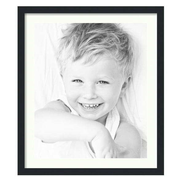 ArtToFrames 24x28" Matted Picture Frame with 20x24" Single Mat Photo Opening Framed in 1.25" Satin Black and 2" Porcelain Mat (FWM-3926-24x28)