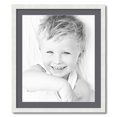 thumbnail image 1 of ArtToFrames 24x28 Matted Picture Frame with 20x24 Single Mat Photo Opening Framed in 1.25 Satin White Frame and 2 Mountain Grey Mat (FWM-3966-24x28), 1 of 8