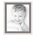 thumbnail image 1 of ArtToFrames 24x28" Matted Picture Frame with 20x24" Single Mat Photo Opening Framed in 1.25" Satin White Frame and 2" Pewter Mat (FWM-3966-24x28), 1 of 8