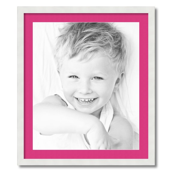 ArtToFrames 24x28 Matted Picture Frame with 20x24 Single Mat Photo Opening Framed in 1.25 Satin White Frame and 2 Tulip Mat (FWM-3966-24x28)