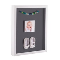 ArtToFrames 24x30 Inch Shadow Box Picture Frame, with a Satin White 1 Wide Shadowbox frame and Mountain Grey Mat Backing (4655)