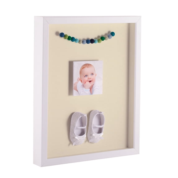 ArtToFrames 24x30 Inch Shadow Box Picture Frame, with a Satin White 1 Wide Shadowbox frame and Oyster Mat Backing (4655)
