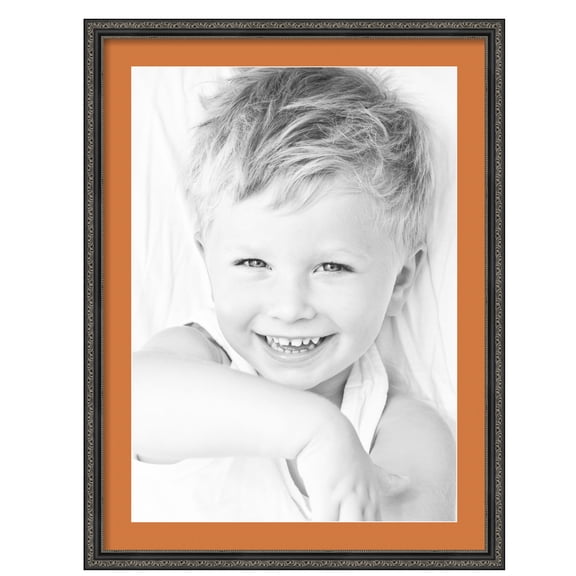 ArtToFrames 24x32" Matted Picture Frame with 20x28" Single Mat Photo Opening Framed in 1.25" Antique Black and 2" Octoberfest Mat (FWM-5106-24x32)