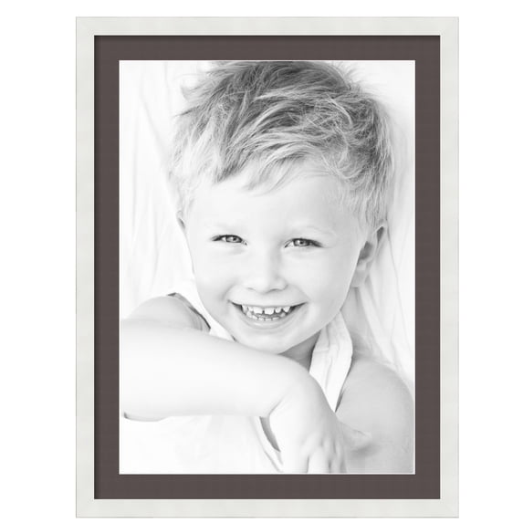 ArtToFrames 24x32" Matted Picture Frame with 20x28" Single Mat Photo Opening Framed in 1.25" Satin White Frame and 2" Chestnut Mat (FWM-3966-24x32)
