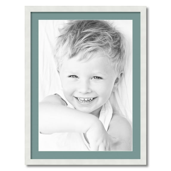 ArtToFrames 24x32 Matted Picture Frame with 20x28 Single Mat Photo Opening Framed in 1.25 Satin White Frame and 2 Nile Green Mat (FWM-3966-24x32)