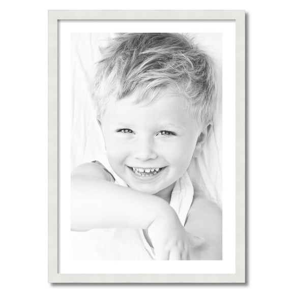 ArtToFrames 24x34 Matted Picture Frame with 20x30 Single Mat Photo Opening Framed in 1.25 Satin White Frame and 2 Crisp Mat (FWM-3966-24x34)