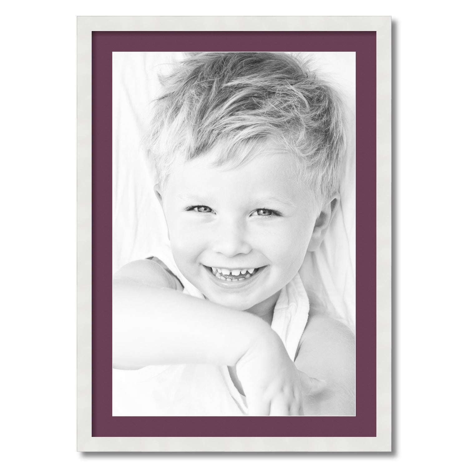 24x34 White and Ruby Matted Picture Frame with Plexi Glass