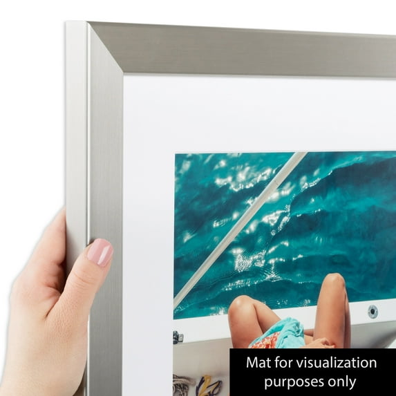 ArtToFrames 24x35 inch Stainless Steel Picture Frame, Silver MDF Poster Frame (3882)