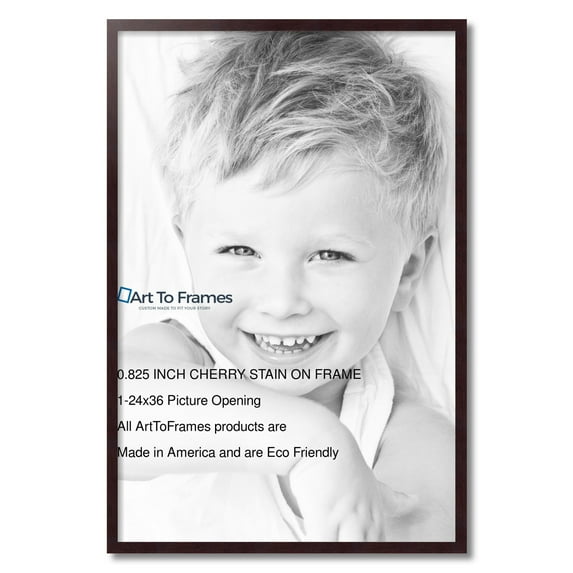 ArtToFrames 24x36 Inch Cherry Picture Frame, This Red Wood Poster Frame is Great for Your Art or Photos, Comes with 060 Plexi Glass (4111)