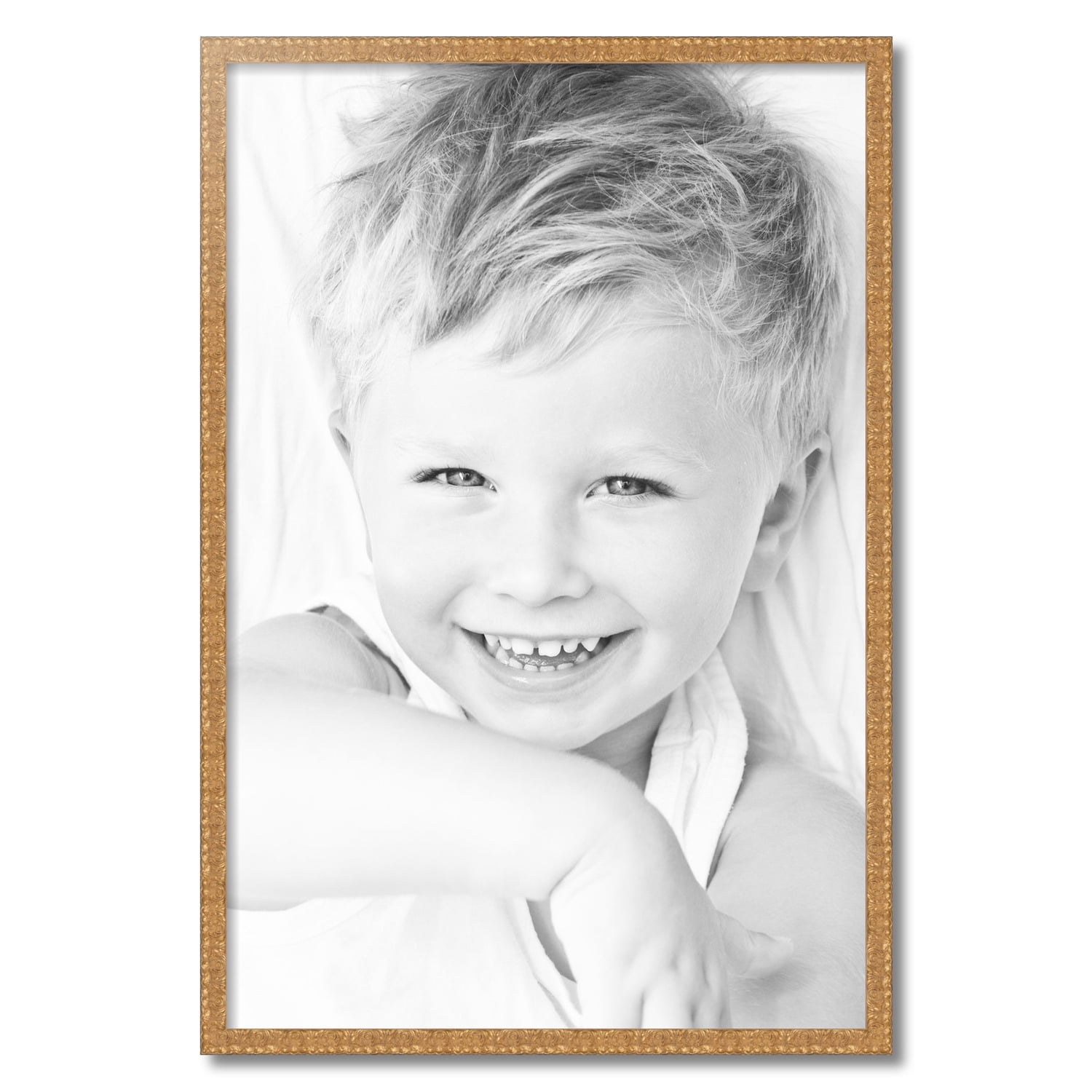 ArtToFrames 24x36 Inch Gold Picture Frame, This Gold Wood Poster Frame is Great for Your Art or Photos, Comes with 060 Plexi Glass (4901)