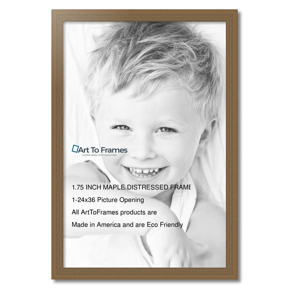 ArtToFrames 24x36 Inch Honey Picture Frame, This Brown Wood Poster Frame is Great for Your Art or Photos, Comes with 060 Plexi Glass (4459)