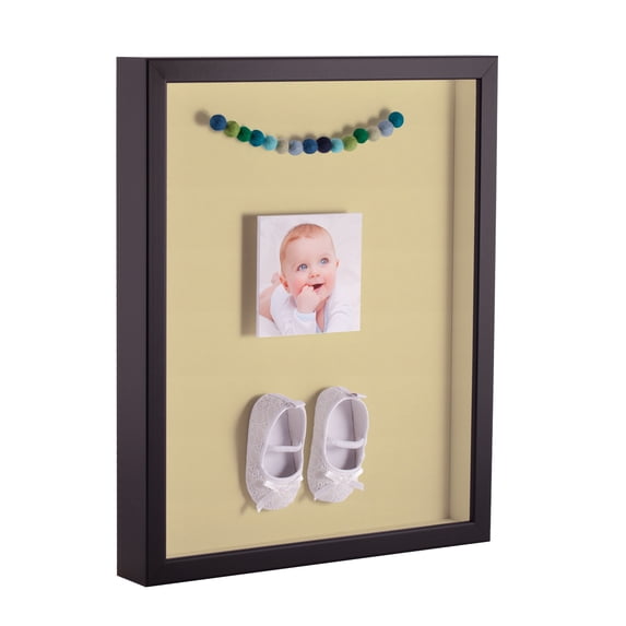 ArtToFrames 24x36 Inch Shadow Box Picture Frame, with a Satin Black Tall 1 Wide Shadowbox frame and Buttercup Mat Backing (4654)