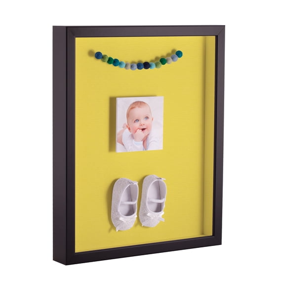 ArtToFrames 24x36 Inch Shadow Box Picture Frame, with a Satin Black Tall 1 Wide Shadowbox frame and Canary Mat Backing (4654)