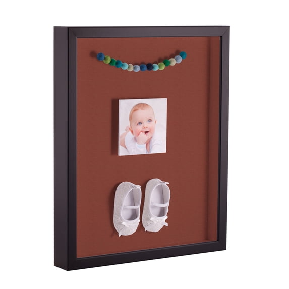 ArtToFrames 24x36 Inch Shadow Box Picture Frame, with a Satin Black Tall 1 Wide Shadowbox frame and Cognac Mat Backing (4654)