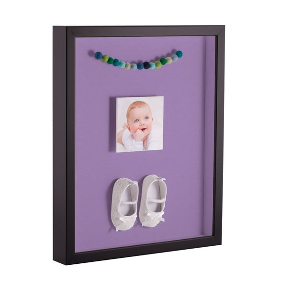 ArtToFrames 24x36 Inch Shadow Box Picture Frame, with a Satin Black Tall 1 Wide Shadowbox frame and Lavender Mist Mat Backing (4654)