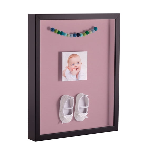 ArtToFrames 24x36 Inch Shadow Box Picture Frame, with a Satin Black Tall 1 Wide Shadowbox frame and Seashell Mat Backing (4654)