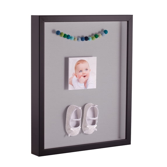 ArtToFrames 24x36 Inch Shadow Box Picture Frame, with a Satin Black Tall 1 Wide Shadowbox frame and TV Grey Mat Backing (4654)