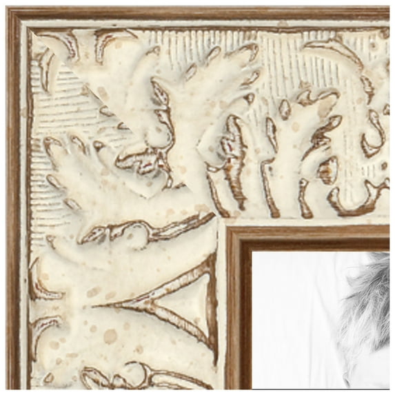 ArtToFrames 24x48 inch Cream Embossed Reverse Picture Frame, Multi Wood Poster Frame (5088)