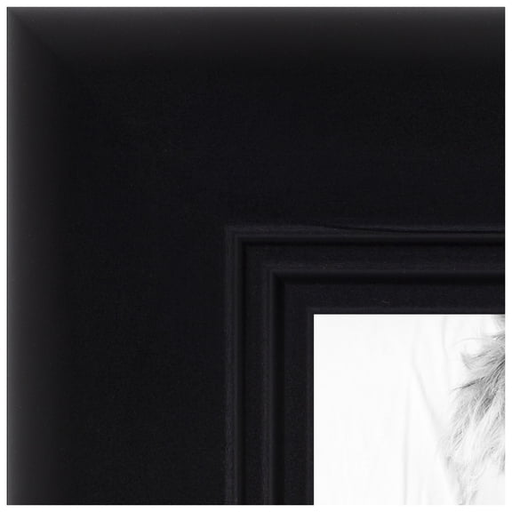 ArtToFrames 24x48 inch Satin Black Double Step Lip Picture Frame, Black Wood Poster Frame (1418)