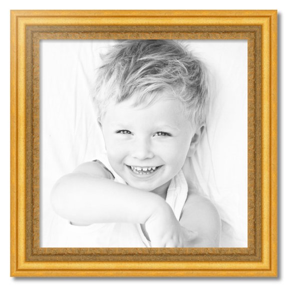 ArtToFrames 25" x 25" Traditional (real) Gold Leaf Picture Frame, 25x25 inch Gold Wood Poster Frame (WOM-4528)