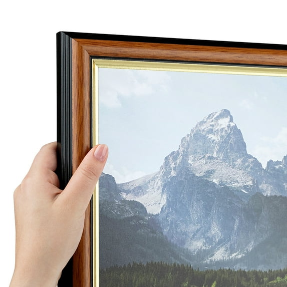 ArtToFrames 25" x 29" Honey with Gold Picture Frame, 25x29 inch Brown MDF Poster Frame (WOM-4446)