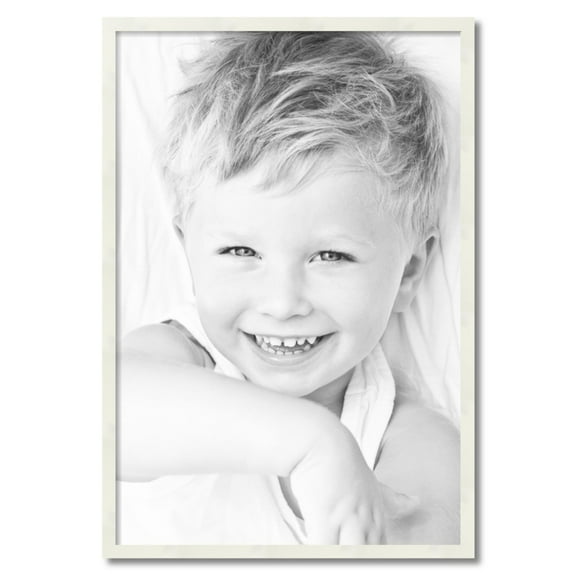 ArtToFrames 25" x 37" White Picture Frame, 25x37 inch White Wood Poster Frame (WOM-5140)