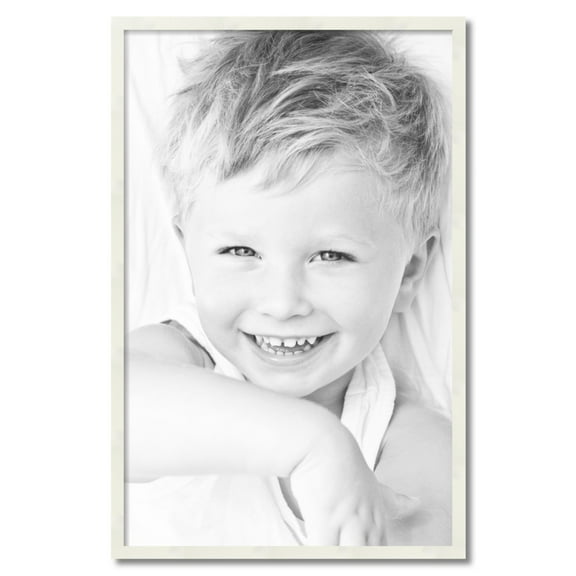 ArtToFrames 25" x 39" White Picture Frame, 25x39 inch White Wood Poster Frame (WOM-5140)