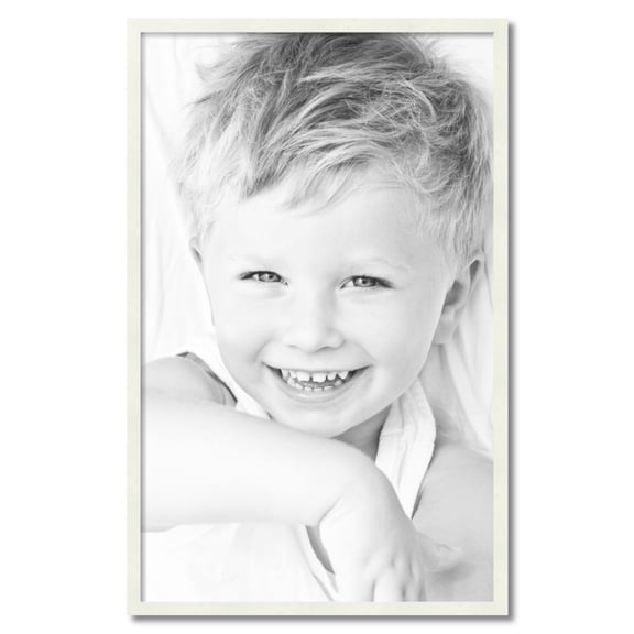 ArtToFrames 25" x 40" White Picture Frame, 25x40 inch White Wood Poster Frame (WOM-5138)