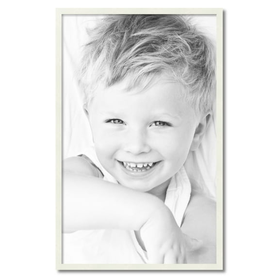 ArtToFrames 25" x 40" White Picture Frame, 25x40 inch White Wood Poster Frame (WOM-5138)