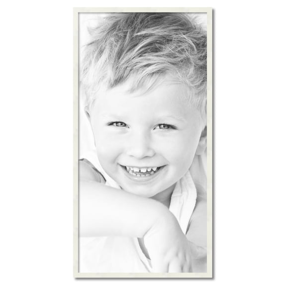 ArtToFrames 25" x 50" White Picture Frame, 25x50 inch White Wood Poster Frame (WOM-5140)