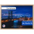 thumbnail image 1 of ArtToFrames 26.75x19.75 Inch - 68x50 CM Brown Puzzle Frame for 1000 piece Puzzles.0.81 Inch Custom Wood Puzzle Frames, Hickory Wood - Comes with Economy Acrylic, 1 of 6