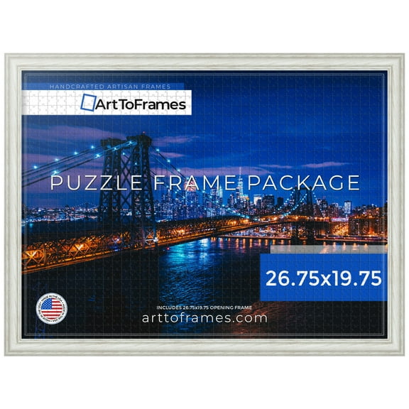 ArtToFrames 26.75x19.75 Inch - 68x50 CM White Puzzle Frame for 1000 piece Puzzles.1.25 Inch Custom MDF Puzzle Frames, White - Comes with Economy Acrylic