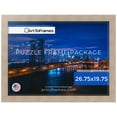 thumbnail image 1 of ArtToFrames 26.75x19.75 Inch - 68x50 CM White Puzzle Frame for 1000 piece Puzzles.1.75 Inch Custom Wood Puzzle Frames, Clear Stain - Comes with Economy Acrylic, 1 of 6