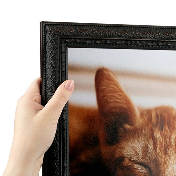 ArtToFrames 26" x 31" Plum Victorian Emboss Picture Frame, 26x31 inch Brown Wood Poster Frame (WOM-5080)