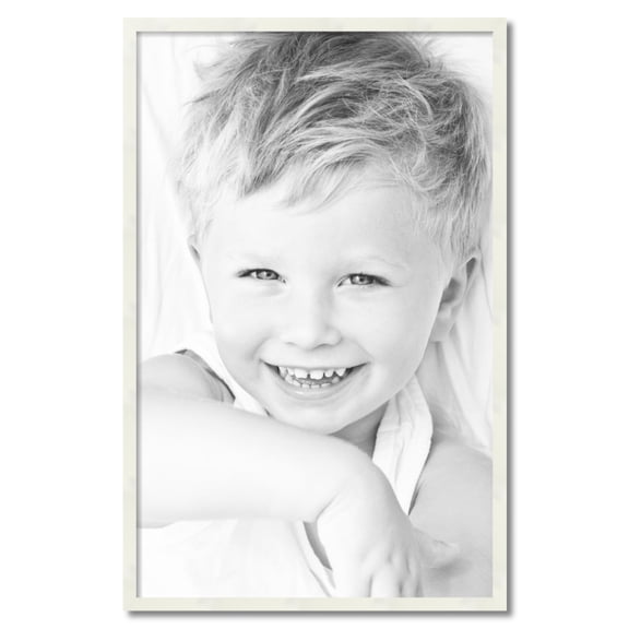 ArtToFrames 26" x 41" White Picture Frame, 26x41 inch White Wood Poster Frame (WOM-5140)