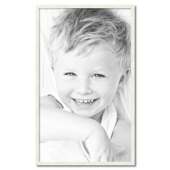 ArtToFrames 26" x 43" White Picture Frame, 26x43 inch White Wood Poster Frame (WOM-5140)