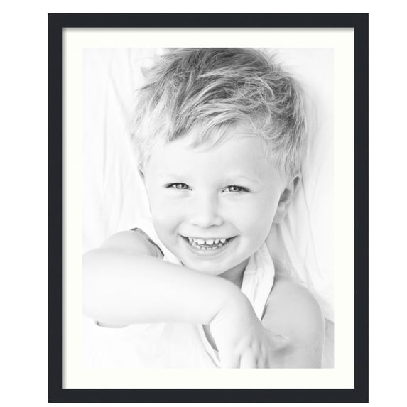 ArtToFrames 26x32" Matted Picture Frame with 22x28" Single Mat Photo Opening Framed in 1.25" Satin Black and 2" Porcelain Mat (FWM-3926-26x32)