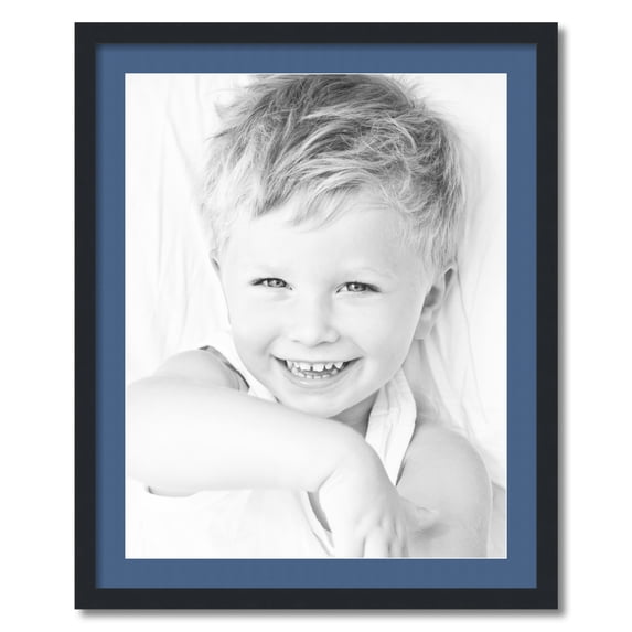 ArtToFrames 26x32 Matted Picture Frame with 22x28 Single Mat Photo Opening Framed in 1.25 Satin Black and 2 Royal Mat (FWM-3926-26x32)