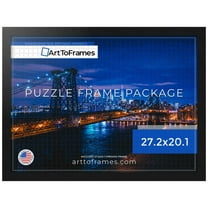 ArtToFrames 27.2x20.1 Inch - 69x51 CM Black Puzzle Frame for 631 piece Puzzles.1.25 Inch Custom MDF Puzzle Frames, Black Steel - Comes with Economy Acrylic