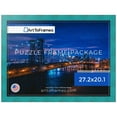 thumbnail image 1 of ArtToFrames 27.2x20.1 Inch - 69x51 CM Blue Puzzle Frame for 631 piece Puzzles.1.50 Inch Custom Wood Puzzle Frames, Turquoise - Comes with Economy Acrylic, 1 of 6