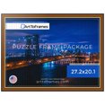 thumbnail image 1 of ArtToFrames 27.2x20.1 Inch - 69x51 CM Brown Puzzle Frame for 631 piece Puzzles.1.25 Inch Custom MDF Puzzle Frames, Honey with Gold - Comes with Economy Acrylic, 1 of 6