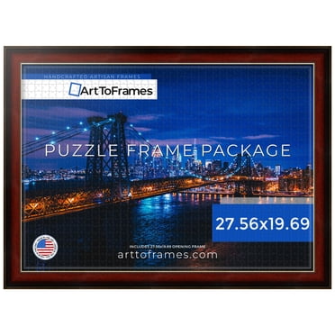 ArtToFrames 1.25" Custom Poster Frame – Brown Mahogany & Gold Slope Finish