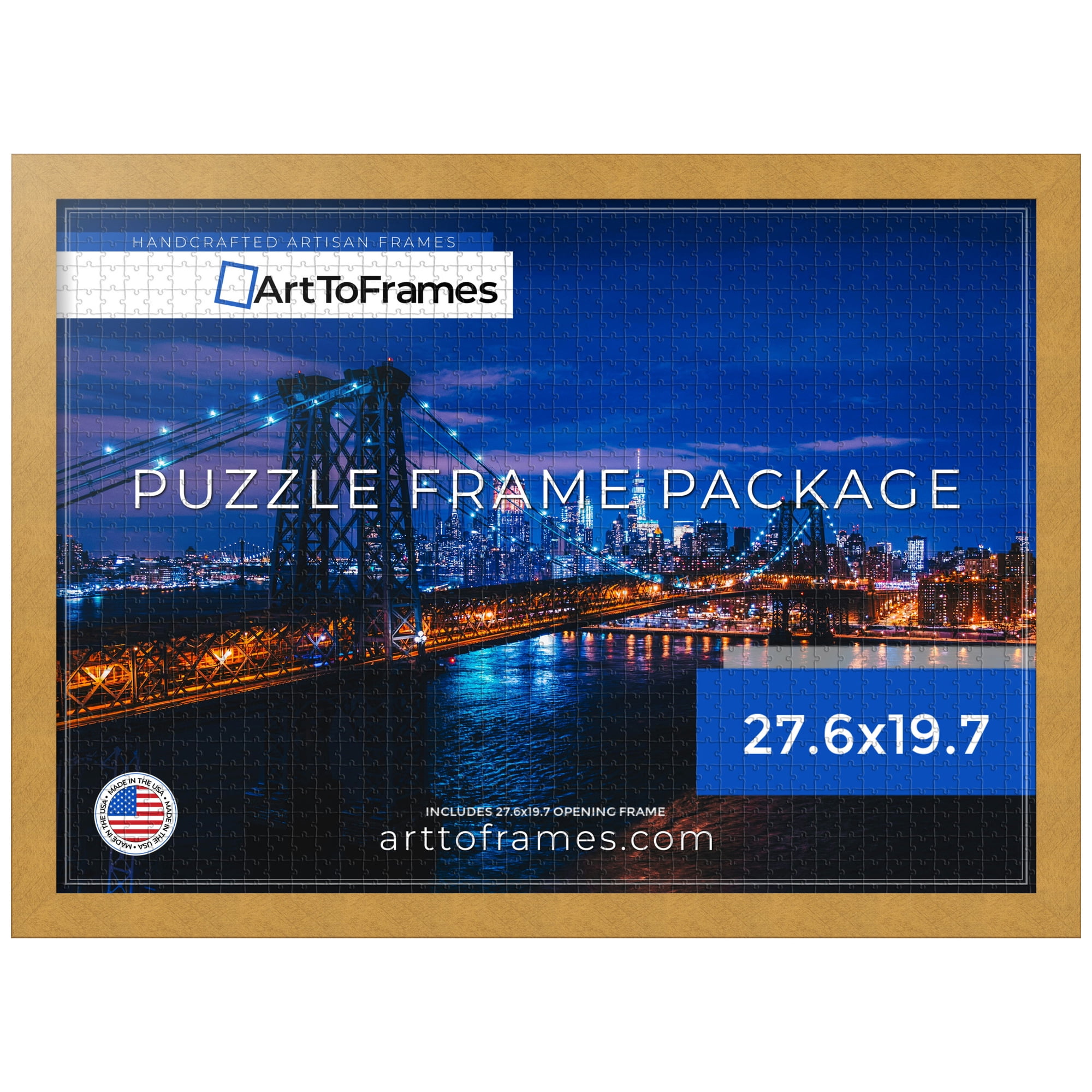 ArtToFrames 26.6x19 Inch - 68x48 CM Black Puzzle Frame for 1000