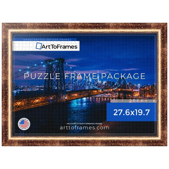 ArtToFrames 27.6x19.7 Inch - 70x50 CM Multi Puzzle Frame for 1000 piece Puzzles.2.00 Inch Custom Wood Puzzle Frames, Monticello - Comes with Economy Acrylic