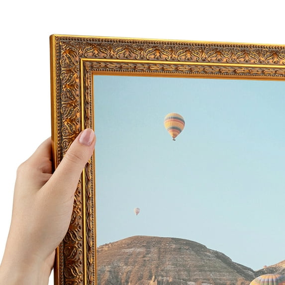 ArtToFrames 27" x 40" Gold Victorian Emboss Picture Frame, 27x40 inch Gold Wood Poster Frame (WOM-5081), Pack