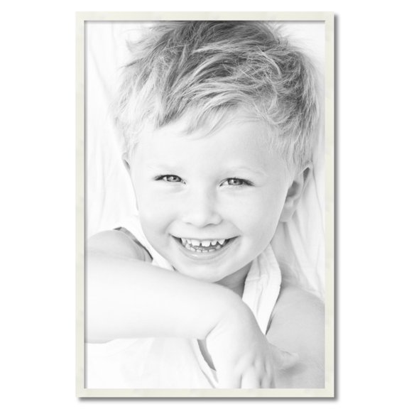 ArtToFrames 27" x 41" White Picture Frame, 27x41 inch White Wood Poster Frame (WOM-5140)