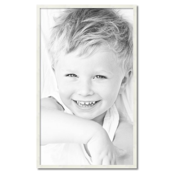ArtToFrames 27" x 45" White Picture Frame, 27x45 inch White Wood Poster Frame (WOM-5140)